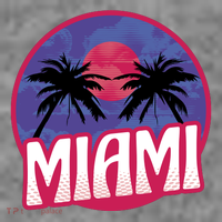 Retro Miami Sunset Palm Tree Kids Sweatshirt thumb 2