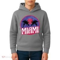 Retro Miami Sunset Palm Tree Kids Hoodie thumb 4