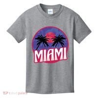 Retro Miami Sunset Palm Tree Kids T-Shirt thumb 0