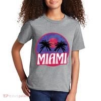 Retro Miami Sunset Palm Tree Kids T-Shirt thumb 2