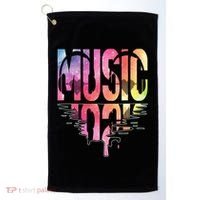 Retro Music Sunset Golf Towel thumb 0