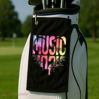 Retro Music Sunset Golf Towel thumb 2