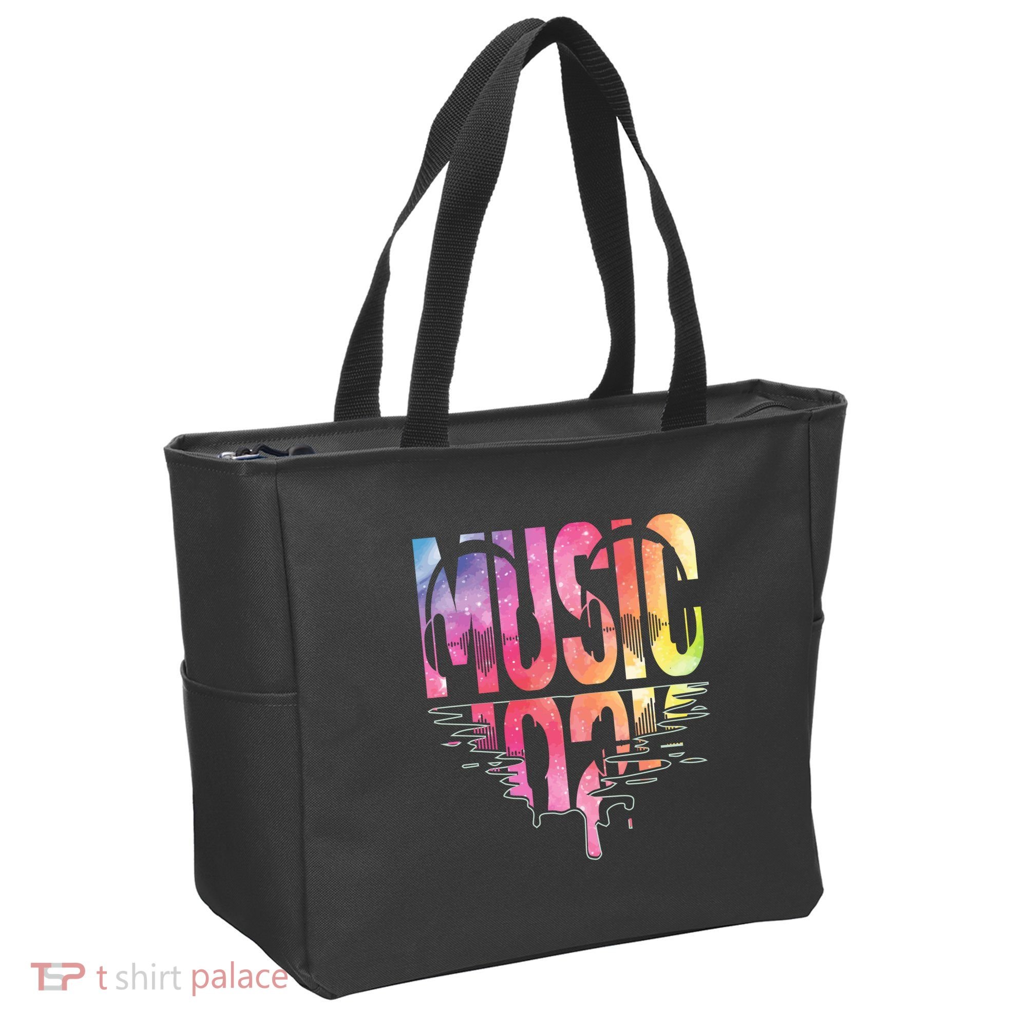Retro Music Sunset Tote Bag