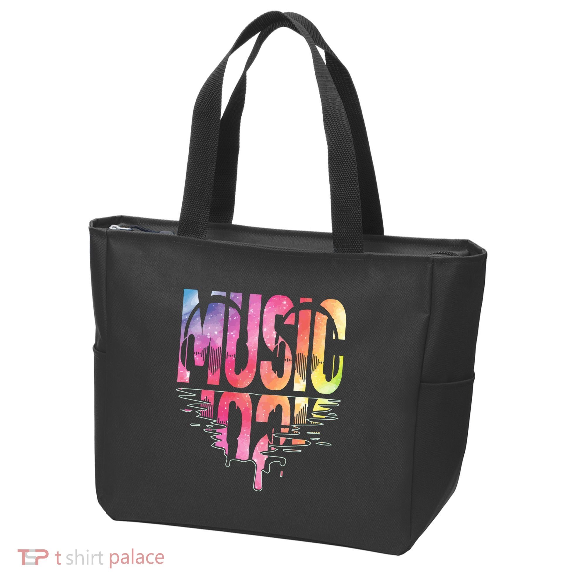 Retro Music Sunset Tote Bag