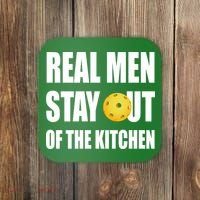 Real Men Say Out Of The Kitchen Pickleball Funny Coaster thumb 0