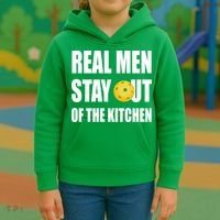 Real Men Say Out Of The Kitchen Pickleball Funny Kids Hoodie thumb 3