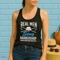 Real Men Sing Barbershop Cool Quartet Harmony Singing Singer Women's Tank Top thumb 2