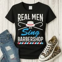 Real Men Sing Barbershop Cool Quartet Harmony Singing Singer Women's T-Shirt thumb 3