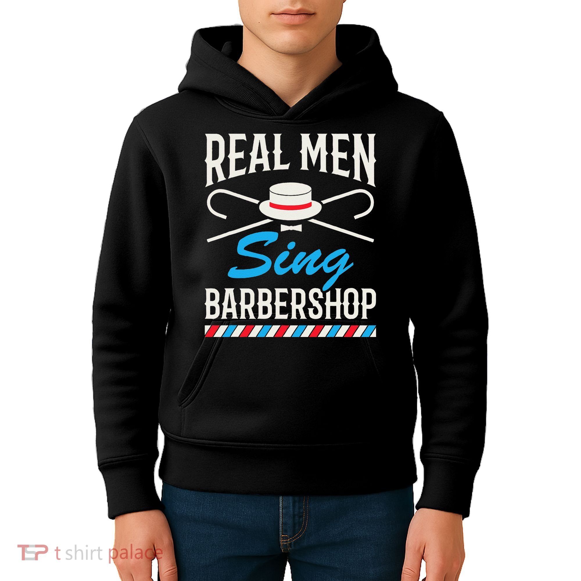 Real Men Sing Barbershop Cool Quartet Harmony Singing Singer Kids Hoodie