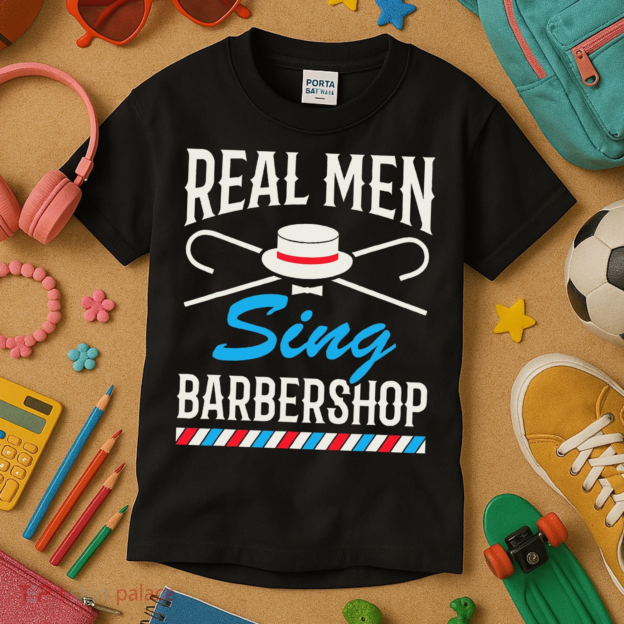 Real Men Sing Barbershop Cool Quartet Harmony Singing Singer Kids T-Shirt