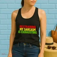 Restraining My Sarcasm Is Exhausting Women's Tank Top thumb 2