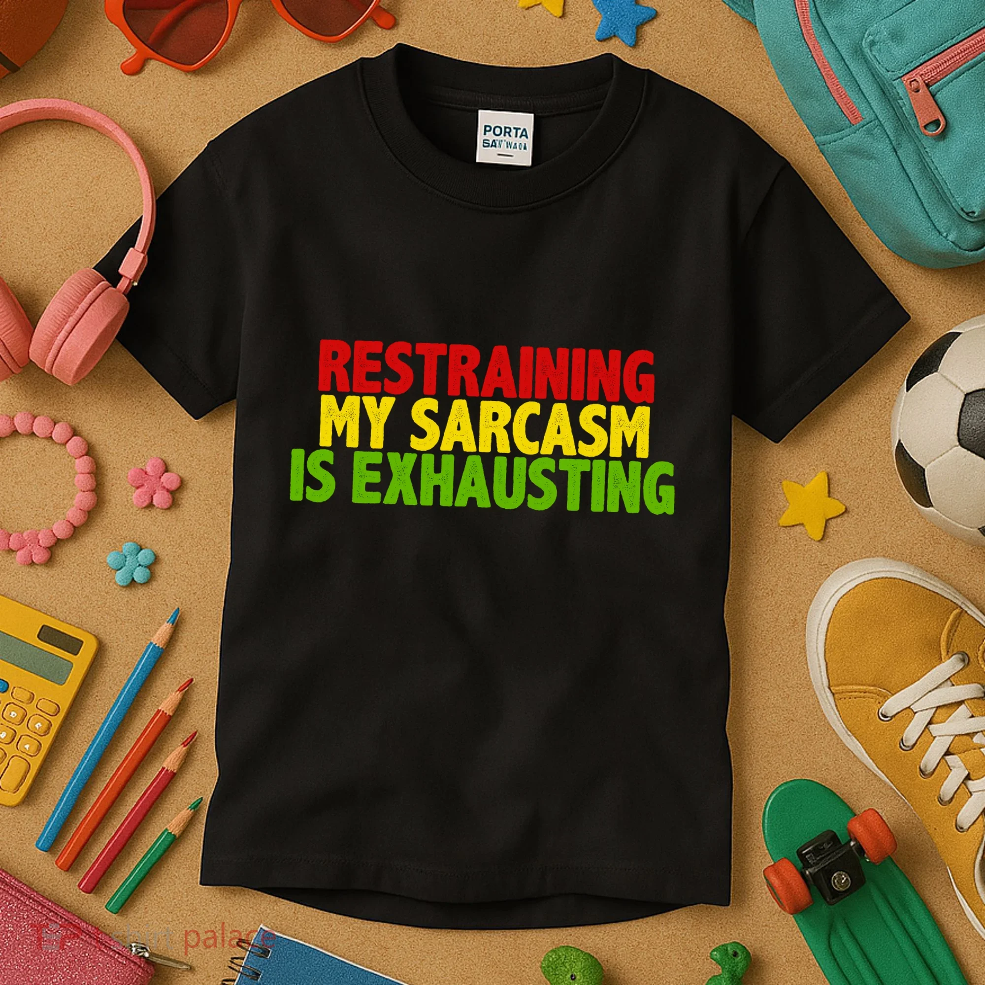 Restraining My Sarcasm Is Exhausting Kids T-Shirt