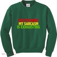 Restraining My Sarcasm Is Exhausting Kids Sweatshirt thumb 0
