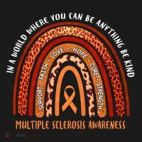 Rainbow Multiple Sclerosis Where You Can Be Anything Be Kind Funny Gift USA-Made Doggie Bandana thumb 2