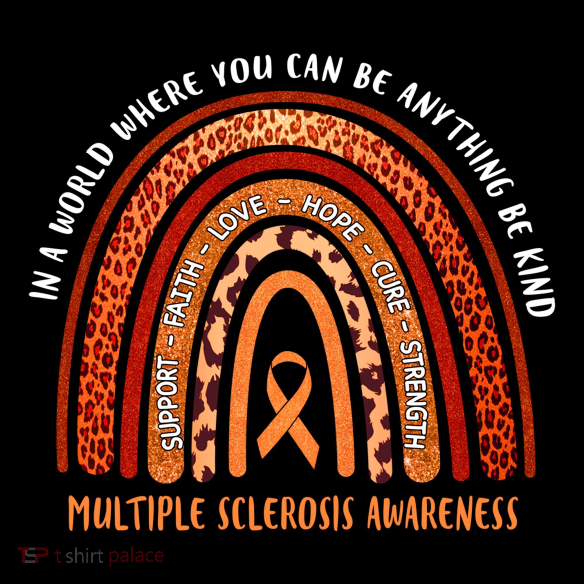 Rainbow Multiple Sclerosis Where You Can Be Anything Be Kind Funny Gift Bucket Hat