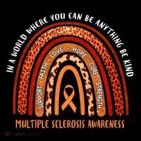 Rainbow Multiple Sclerosis Where You Can Be Anything Be Kind Funny Gift Ornament thumb 1