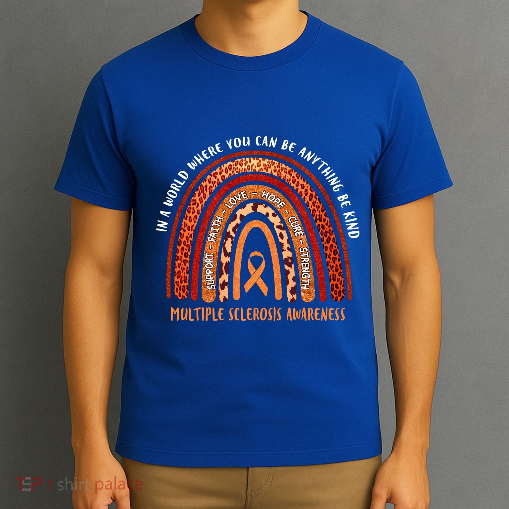Rainbow Multiple Sclerosis Where You Can Be Anything Be Kind Funny Gift T-Shirt