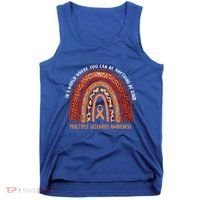 Rainbow Multiple Sclerosis Where You Can Be Anything Be Kind Funny Gift Tank Top thumb 0
