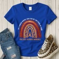 Rainbow Multiple Sclerosis Where You Can Be Anything Be Kind Funny Gift Women's T-Shirt thumb 3