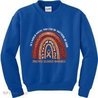 Rainbow Multiple Sclerosis Where You Can Be Anything Be Kind Funny Gift Kids Sweatshirt thumb 0