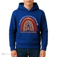 Rainbow Multiple Sclerosis Where You Can Be Anything Be Kind Funny Gift Kids Hoodie thumb 4