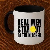 Real Men Stay Out Of The Kitchen Pickle Ball Coffee Mug thumb 2