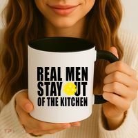 Real Men Stay Out Of The Kitchen Pickle Ball Coffee Mug thumb 3