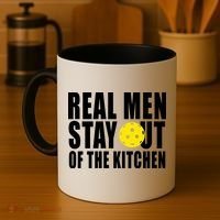 Real Men Stay Out Of The Kitchen Pickle Ball Coffee Mug thumb 4