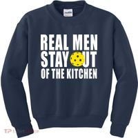 Real Men Stay Out Of The Kitchen Pickle Ball Kids Sweatshirt thumb 0