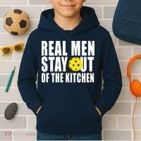 Real Men Stay Out Of The Kitchen Pickle Ball Kids Hoodie thumb 2