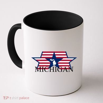 Retro Michigan Star Map Coffee Mug