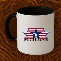Retro Michigan Star Map Coffee Mug thumb 2