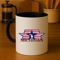 Retro Michigan Star Map Coffee Mug thumb 4