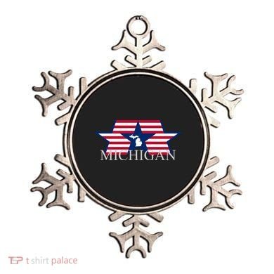 Retro Michigan Star Map Ornament