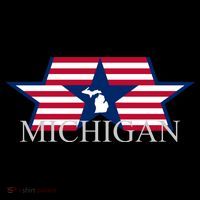 Retro Michigan Star Map Ornament thumb 1