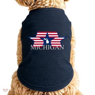 Retro Michigan Star Map Doggie Tank