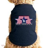 Retro Michigan Star Map Doggie Tank thumb 0
