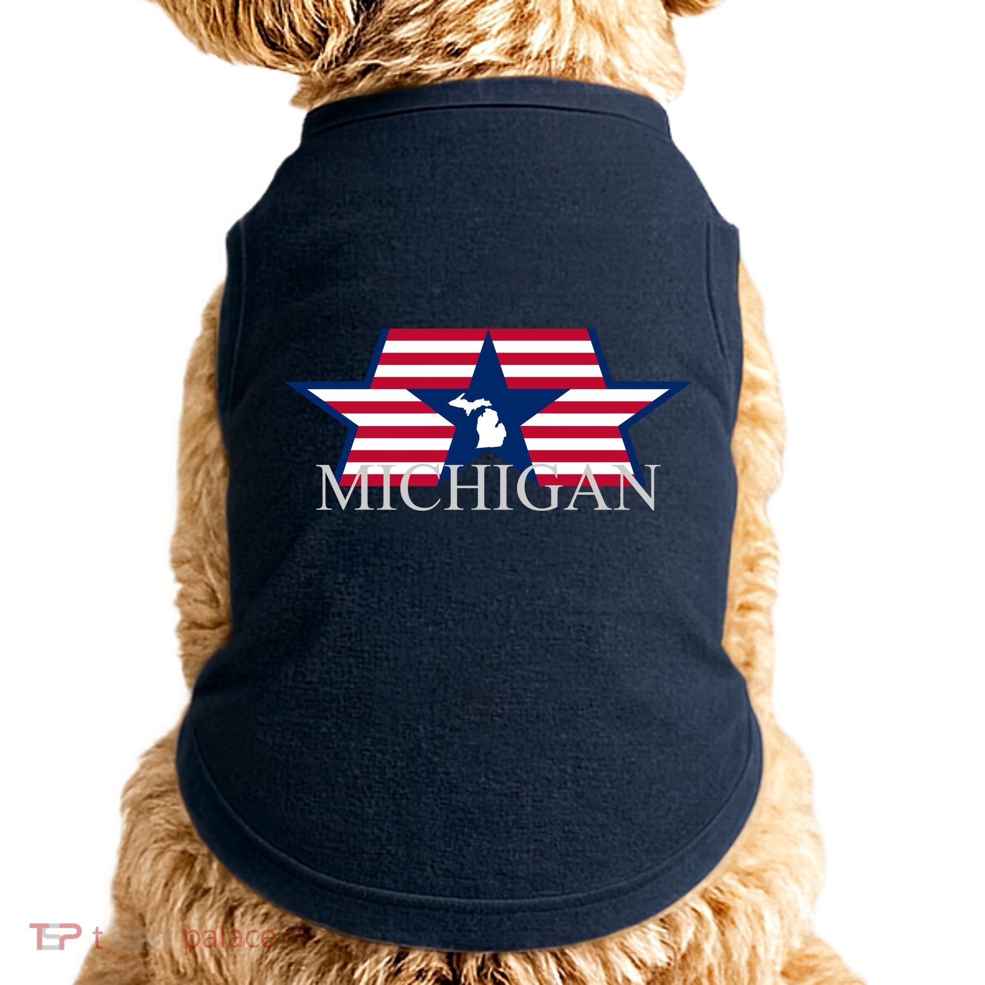 Retro Michigan Star Map Doggie Tank