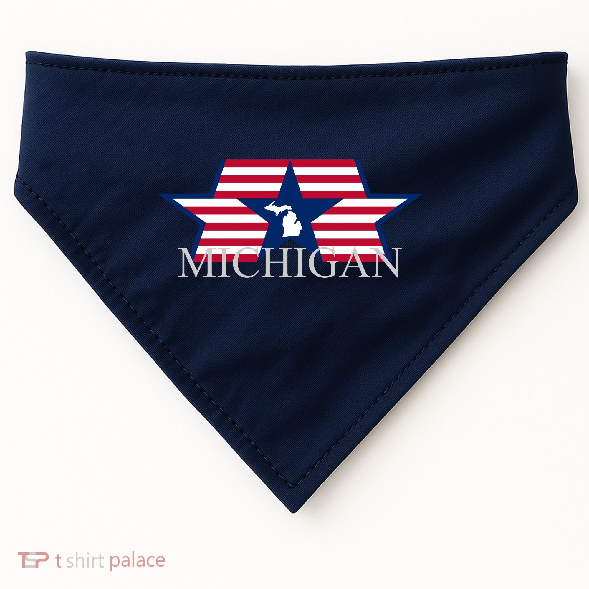 Retro Michigan Star Map USA-Made Doggie Bandana