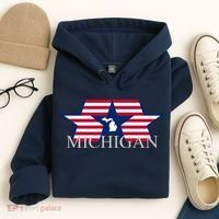 Retro Michigan Star Map Hoodie thumb 4