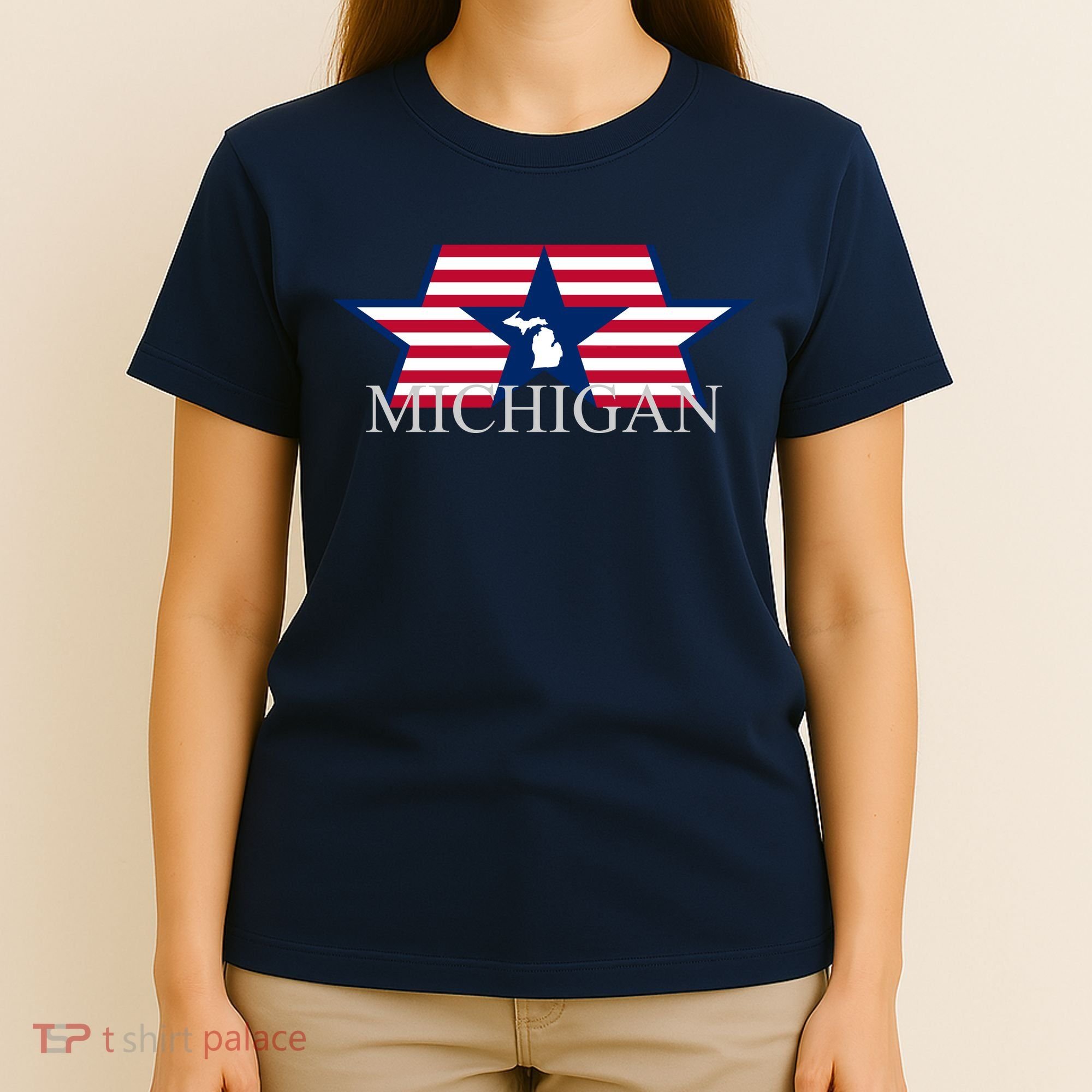 Retro Michigan Star Map T-Shirt
