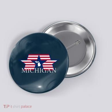 Retro Michigan Star Map Button