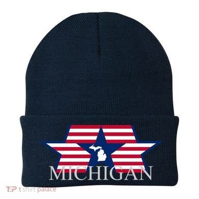 Retro Michigan Star Map Beanie