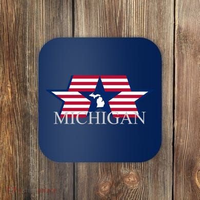Retro Michigan Star Map Coaster
