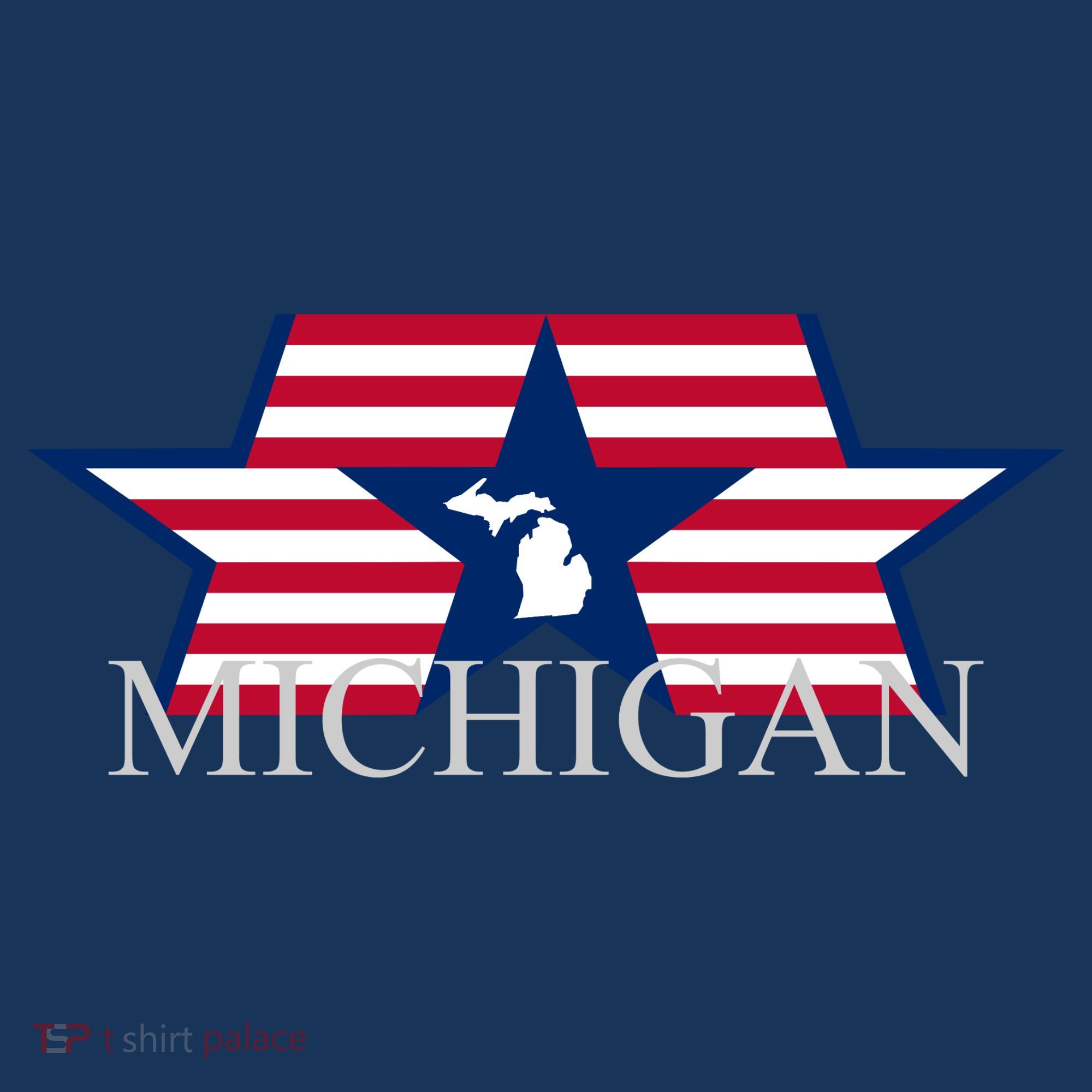 Retro Michigan Star Map Polo