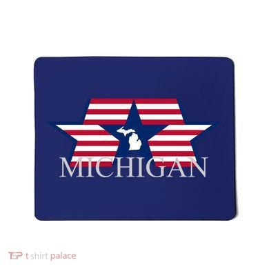 Retro Michigan Star Map Mousepad