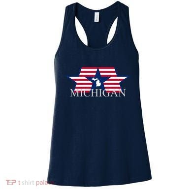 Retro Michigan Star Map Women's Tank Top