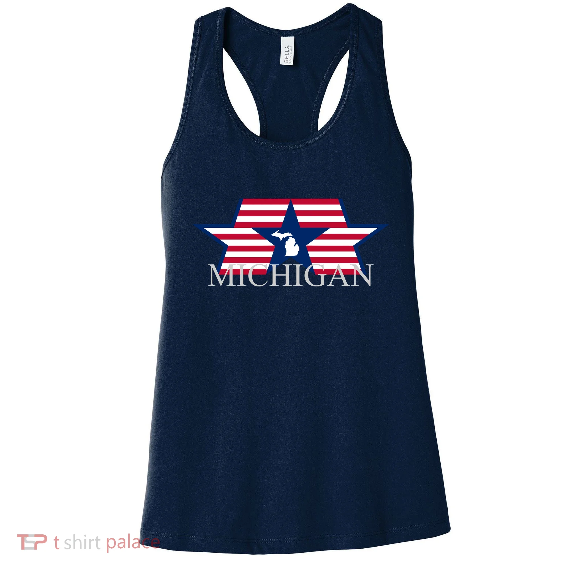 Retro Michigan Star Map Women's Tank Top
