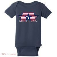 Retro Michigan Star Map Baby Bodysuit thumb 0