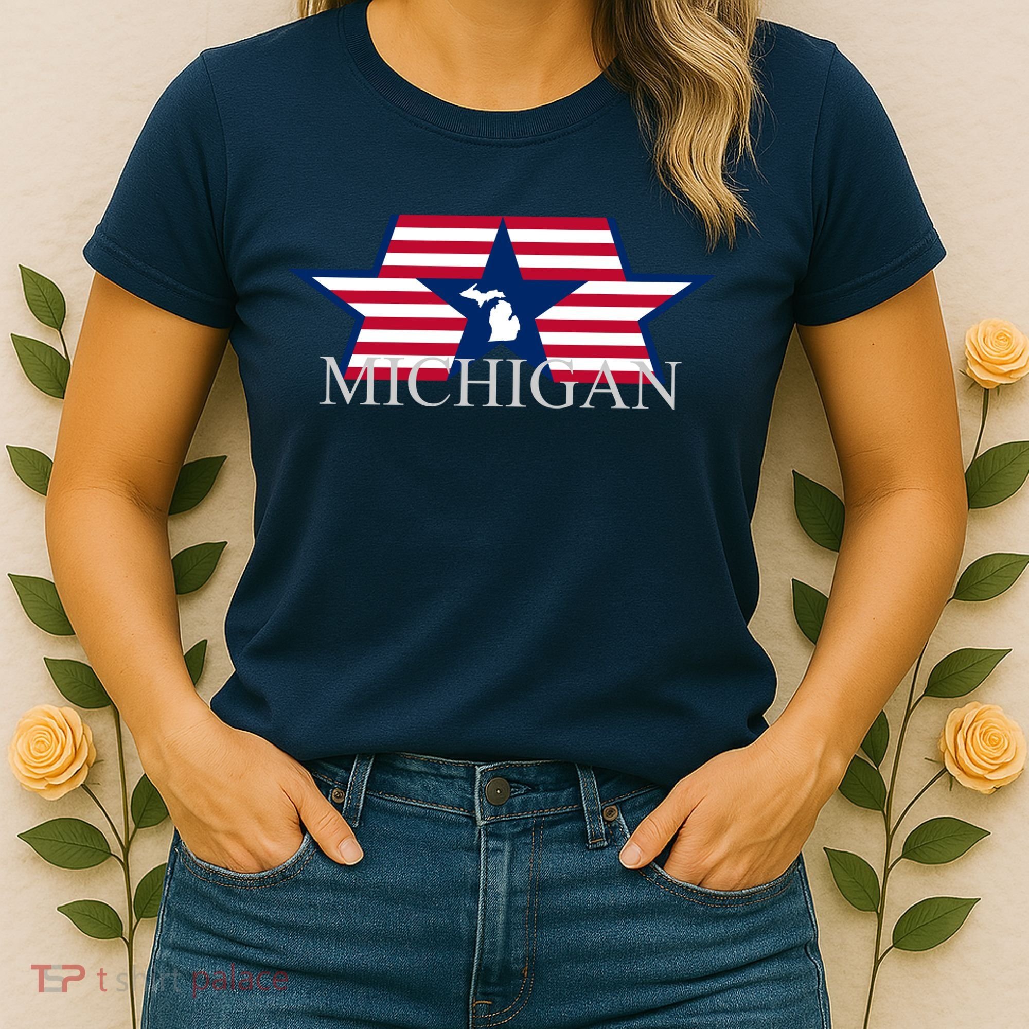 Retro Michigan Star Map Women's T-Shirt